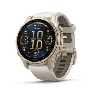 Смарт-годинник GARMIN Fenix 8 AMOLED Sapphire, Soft Gold with Fog grey/dark sandstone silicone band
