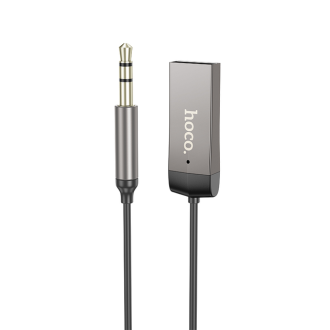 Bluetooth-ресивер HOCO E78 Benefit car AUX BT receiver with cable Black Metal Gray Hoco 6942007605663