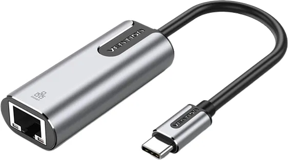 Адаптер Vention USB-C to Gigabit Ethernet Adapter 0.15M Gray Aluminum Alloy Type (CFNHB) Vention CFNHB