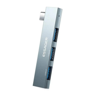 USB-hub ESSAGER (opp bag) Fengyang 3 in 1 Splitter Silver Essager EHBC03-FY10-P