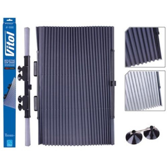 Шторка сонцезахисна "гармошка" 155х80см чорна Vitol Vitol (AF15580)