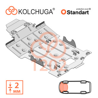 Захист двигуна Lexus LX 600 2021- Kolchuga Standart (1.1202)