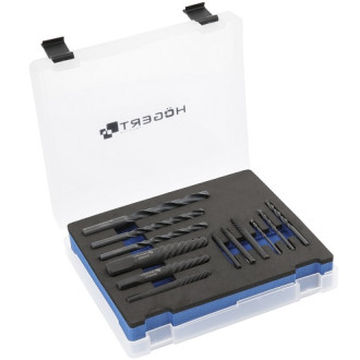 HOEGERT Інструменти для видалення зламаних гвинтів зі свердлами HOEGERT М3-М6. М6-М8. М8-М11. М11-М14. М14-М18. М18-М25 (HT8G400)