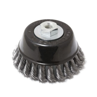 ROCKFORCE Кордщітка чашеподібна сталева кручена для КШМ 125мм ROCKFORCE RF-BWC105