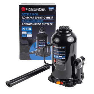 FORSAGE Домкрат пляшковий 20т з клапаном (висота підхвату-235мм, висота підйому-445мм, хід штока-150мм, хід гвинта-60мм) Forsage F-T92004