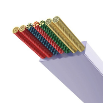 Кабель Baseus Bright Mirror 2 Series Retractable 3-in-1 Fast Charging Data Cable Type-C to M+L+C 100W 1.1m Purple